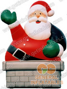 Inflatable Santa in Chimney 