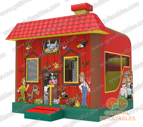 GB-323 Inflatable farm combo with slide