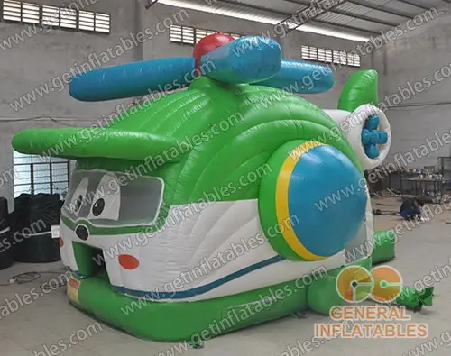 Helicopter bounce house with slide