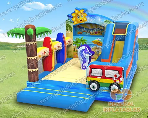 Beach party bounce house combo