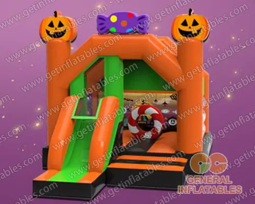 GH-016 Halloween bounce house with slide