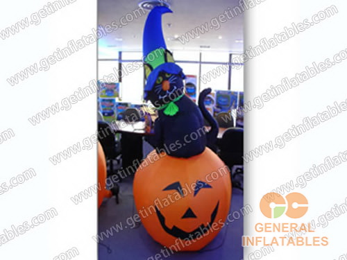 Black Cat & Pumpkin Halloween Inflatable