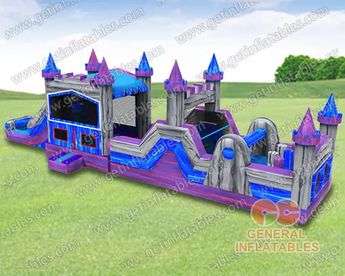 50ft purple marble wet/dry obstacle with inflated pool