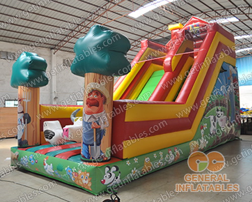 Inflatable farm slide