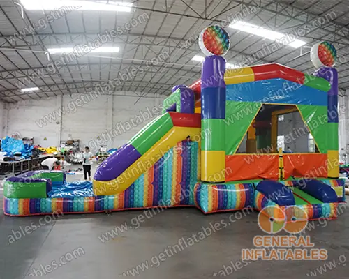 Toys brick inflatable combo with slide wet/dry