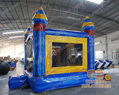 Inflatable marble color combo with slide wet/dry