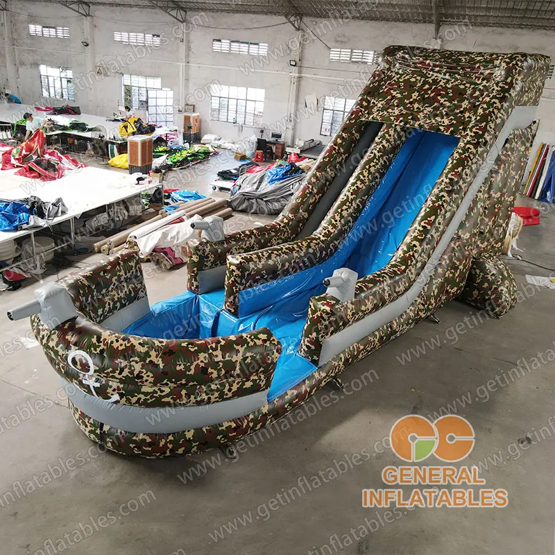 Warship inflatable water slide