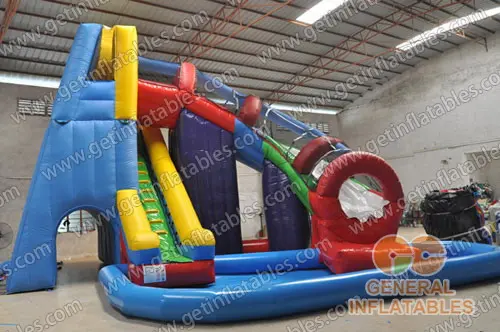 Twister water slide with pool