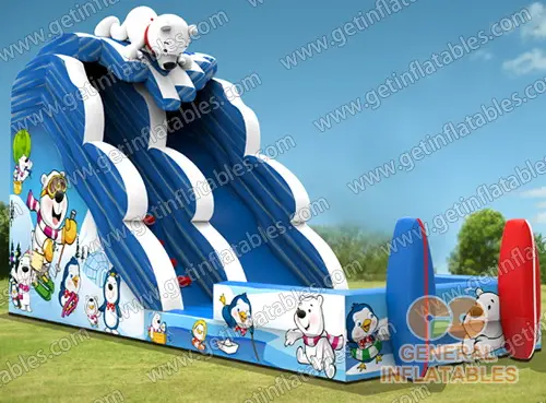 Polar bear skiing waterslide