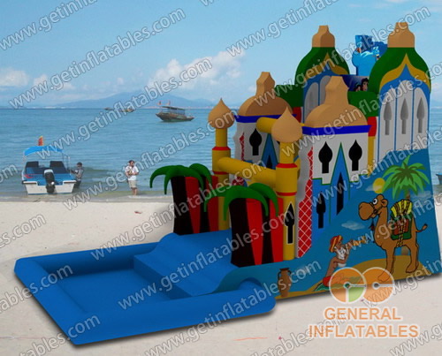 GWS-142 Arabic water slide with sealed pool