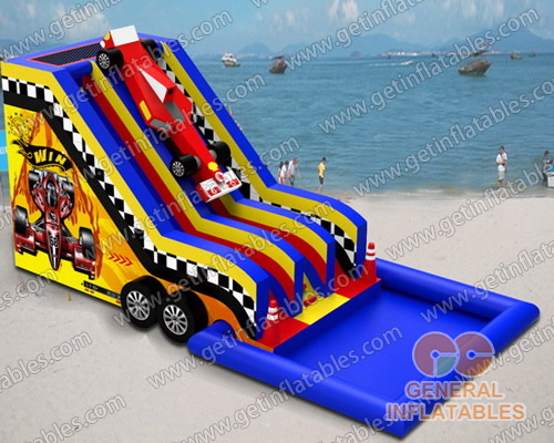 GWS-143 Racecar water slide with sealed pool