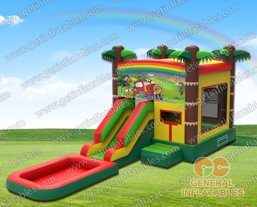 inflatable jungle water combo