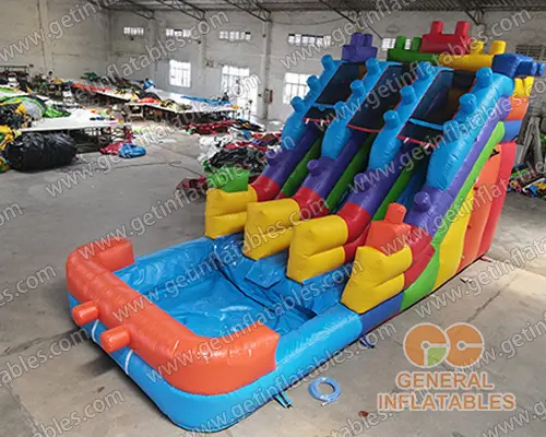 GWS-377 Building blocks water slide dual lane