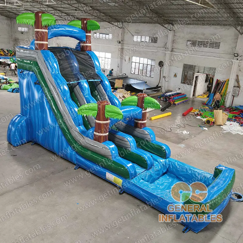 GWS-425 Palm tree blue water slide