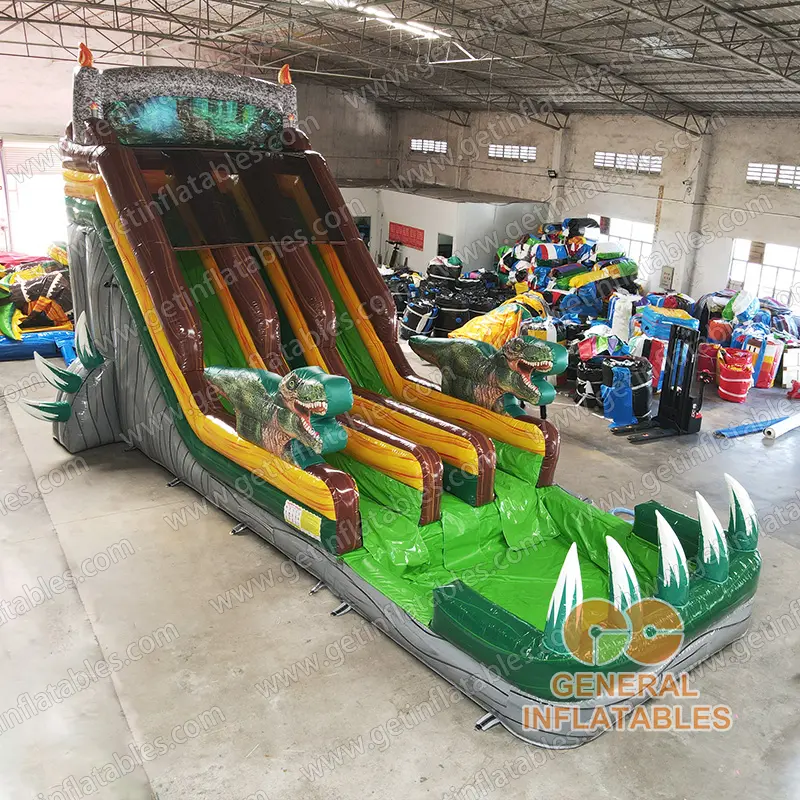 Dinosaur water slide dual lane